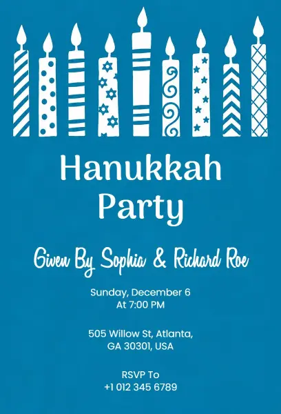 Hanukkah Party Invitation Template
