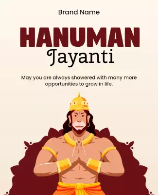 Cultural Divine Hanuman Jayanti Celebration Flyer Template