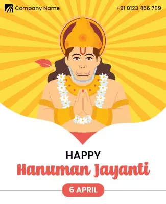Vibrant Hanuman Jayanti Celebration Festival Flyer Template