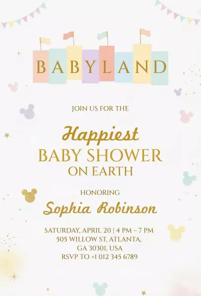 Happiest Babyland Celebration Baby Shower Invitation Template