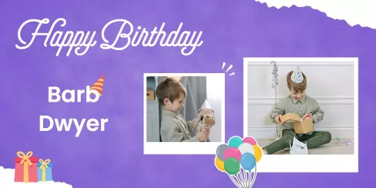 Happy Birthday Celebration with Balloons and Gifts Tarpaulins Template