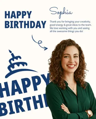 Happy Birthday Wishes for Colleague Poster Template