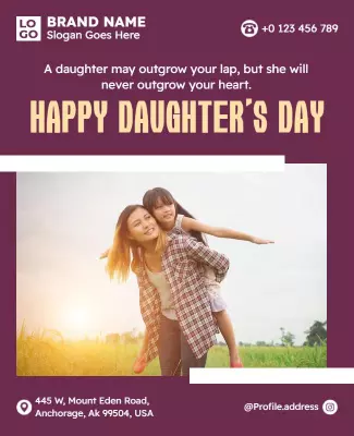 Happy Daughters Day Celebration Flyer Template