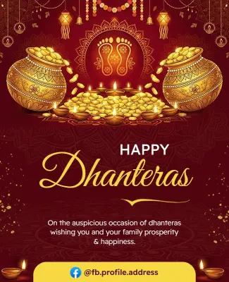 Happy Dhanteras Wishes Poster Template