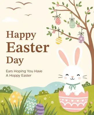 Happy Easter Greeting Poster Template