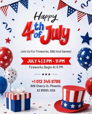 Happy Fourth of July Celebration Event Flyer Template