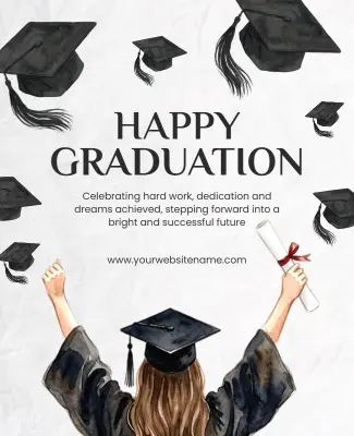 Happy Graduation Achievements Celebration Poster Template