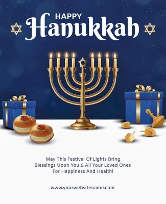 Happy Hanukkah Holiday Greetings Flyer Template