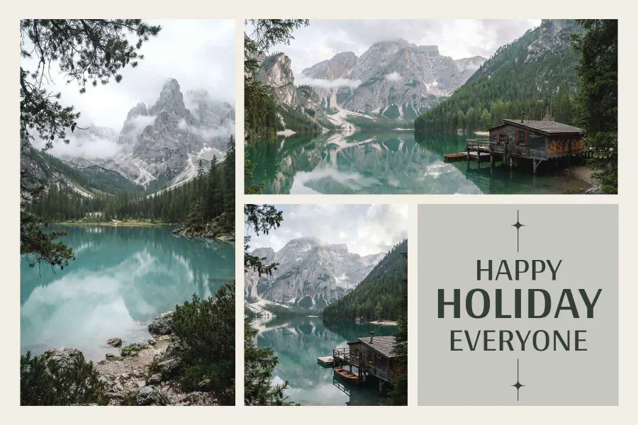 Happy Holiday Mountain Escape Postcard Template