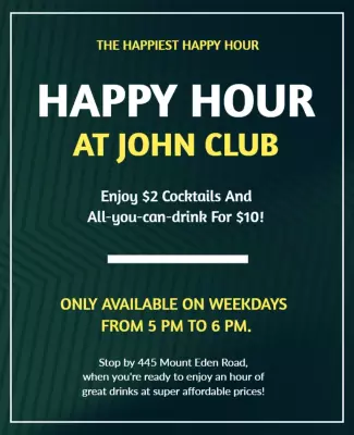 Happy Hour Event at John Club Flyer Template