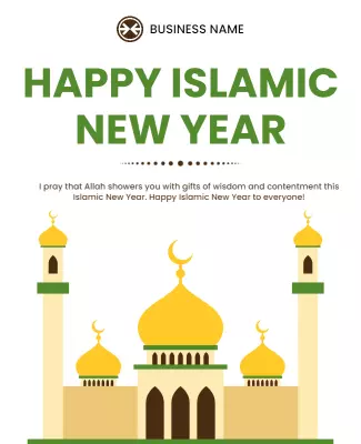 Happy Islamic New Year Celebration Flyer Template