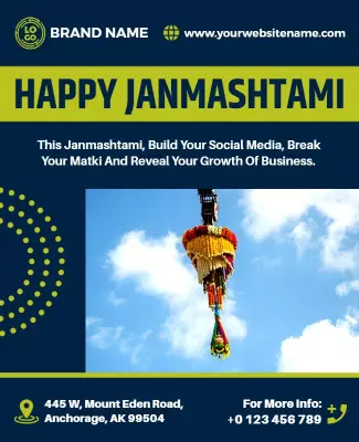 Happy Janmashtami Celebration Event Flyer Template