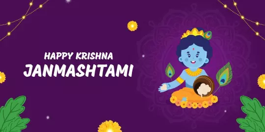 Happy Krishna Janmashtami Festival Celebration Tarpaulins Template