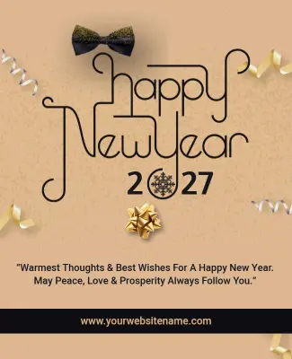 Happy New Year 2027 Festive Greetings Flyer Template