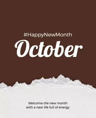 Happy October New Month Celebration Flyer Template