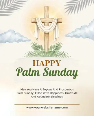 Happy Palm Sunday Wishes Poster Template