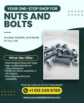 Hardware Store Nuts and Bolts Flyer Template