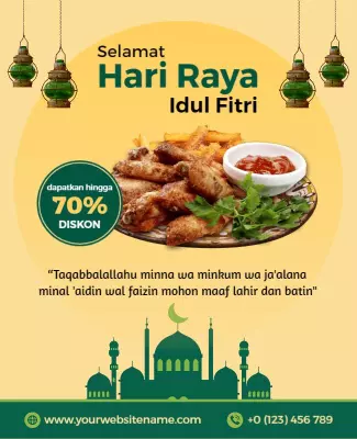 Hari Raya Idul Fitri Celebration Flyer Template