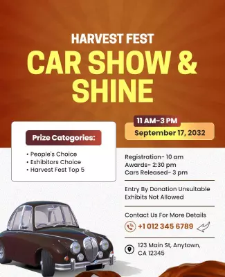 Harvest Fest Car Show and Shine Flyer Template