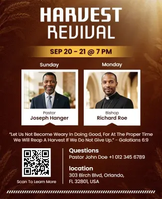 Harvest Revival Church Event Flyer Template