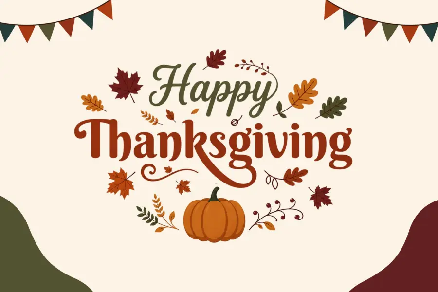 Harvest Thanksgiving Greeting Postcard Template