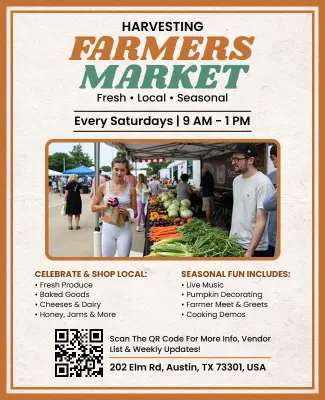 Harvesting Farmers Market Event Flyer Template