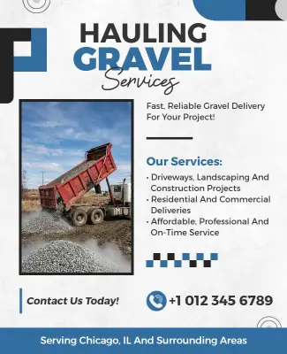 Hauling Gravel Delivery Service Promotional Flyer Template