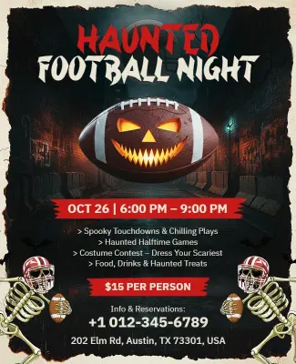 Haunted Football Night Event Flyer Template