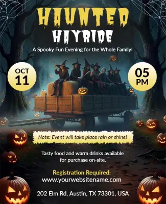 Haunted Hayride Halloween Event Flyer Template