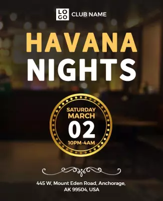 Havana Nights Dance Club Event Flyer Template