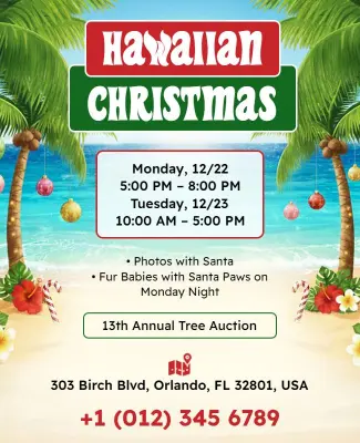 Hawaiian Christmas Event Celebration Flyer Template