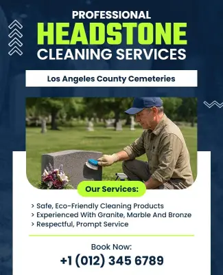 Headstone Cleaning Service Advertisement Poster Template