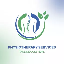 Healing Green and Blue Design for Physiotherapy Services Logo Template