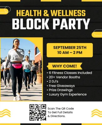 Health and Wellness Block Party Flyer Template