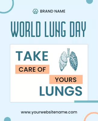 Health Awareness Blue World Lung Day Care Poster Template