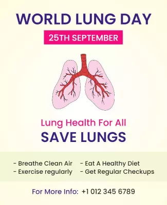 Health Awareness for World Lung Day Event Poster Template