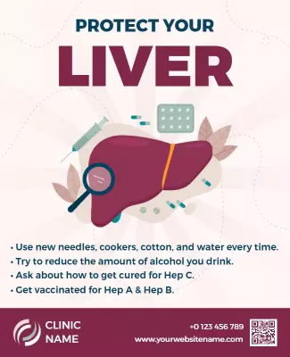 Health Awareness Liver Protection Educational Poster Template