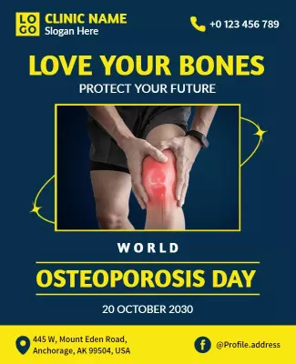 Health Awareness Osteoporosis Day Knee Pain Poster Template