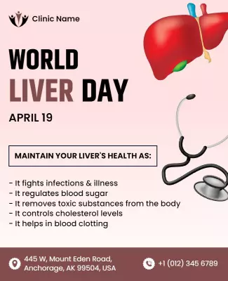 Health Awareness World Liver Day Celebration Poster Template