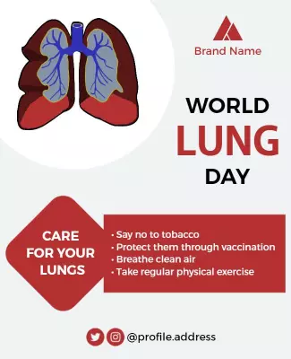 Health Awareness World Lung Day Poster Template