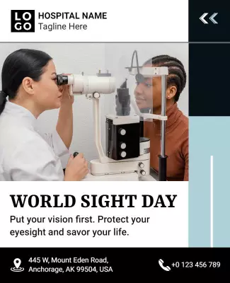 Health Awareness World Sight Day Eye Care Examination Poster Template