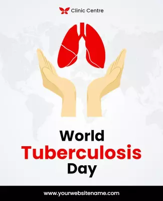 Health Awareness World Tuberculosis Day with Hands and Lungs Poster Template