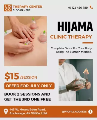 Health-Focused Hijama Therapy Detox Session Poster Template