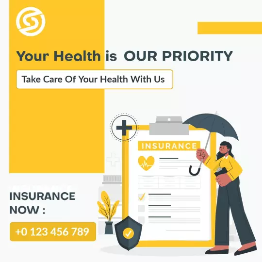 Health-Focused Insurance Services for Your Wellbeing Ad Template