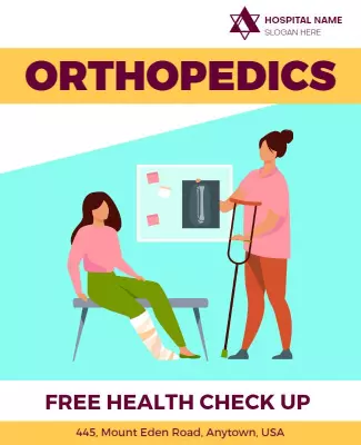 Health-Focused Orthopedics Check-Up Awareness Poster Template