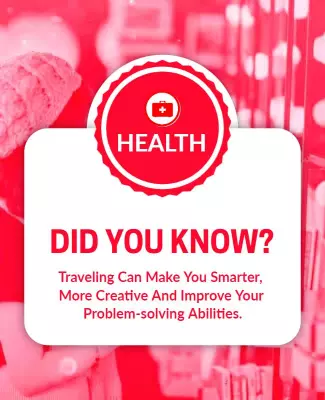 Health-Focused Red Travel Awareness Poster Template