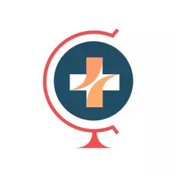 Health Services Globe with Medical Cross Symbol Logo Template
