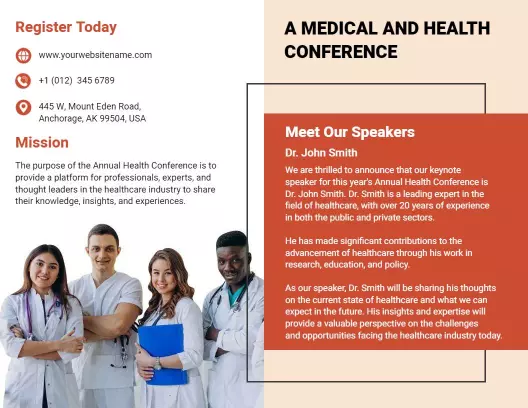 HealthCare Annual Medical Conference Speaker Insights Brochure Template