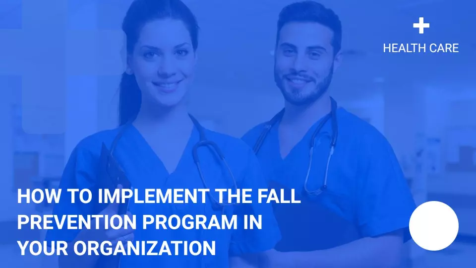 Healthcare Blue Fall Prevention Program Implementation Presentation Template