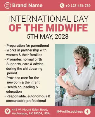 Healthcare Focused International Day of the Midwife Poster Template